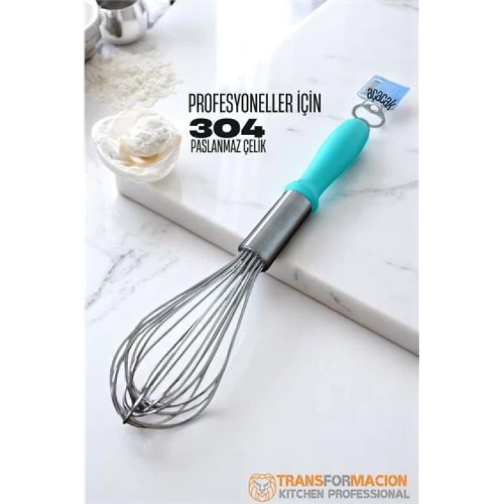 Açacaklı Çırpıcı 304 Paslanmaz Çelik Yumurta ve Sos Çırpıcı Çırpma Teli