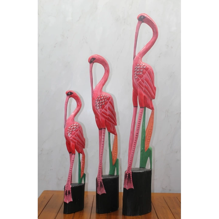 Ahşap 3lü Flamingo Seti Trendy-5