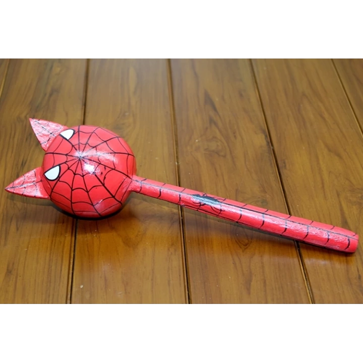 Ahşap Kedili Spiderman Marakas Tekli Polos:24