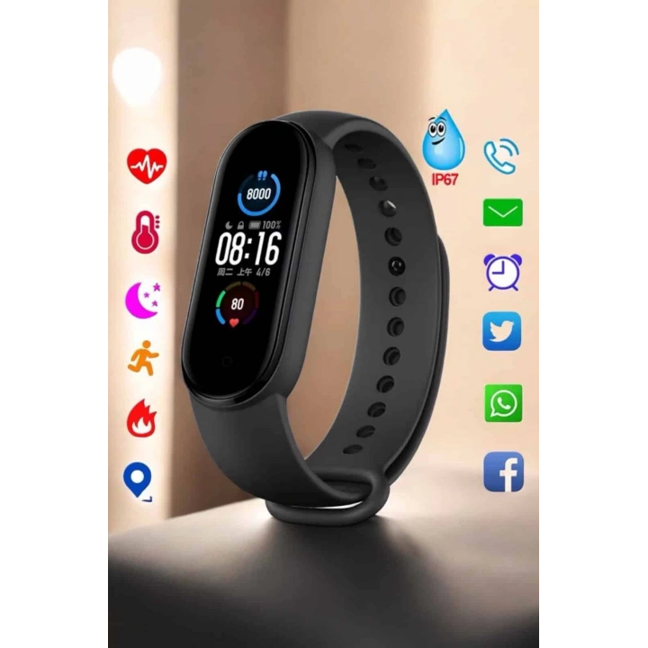 Akıllı Bileklik Fitness ve Sağlık İçin Akıllı Bileklik Adım Sayar, Kalp Atışı, Uyku İzleme