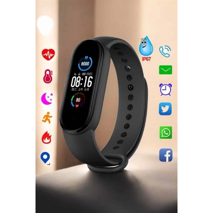 Akıllı Bileklik Fitness ve Sağlık İçin Akıllı Bileklik Adım Sayar, Kalp Atışı, Uyku İzleme