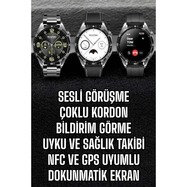 Akıllı Saat Titreşimli Pusula Nabız ve Tansiyon Ölçer NFC Uyumlu