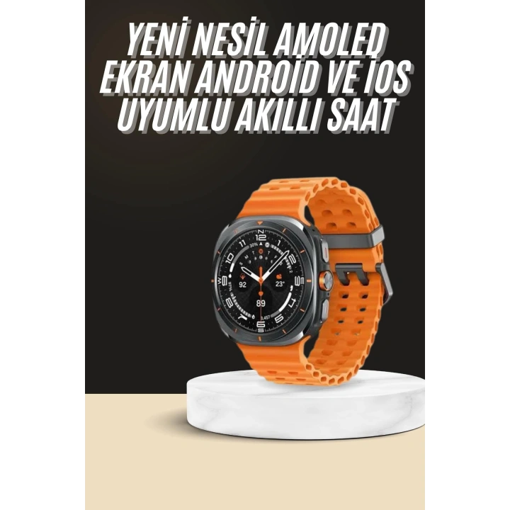 Akıllı Saat Unısex Zarif Görünümlü Titanyum Kasa Amoled Ekran Müzik Dinleme
