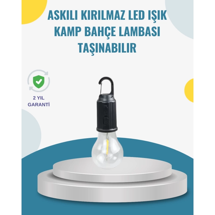 Akıllı Sensörlü USB Şarjlı Kamp Lambası