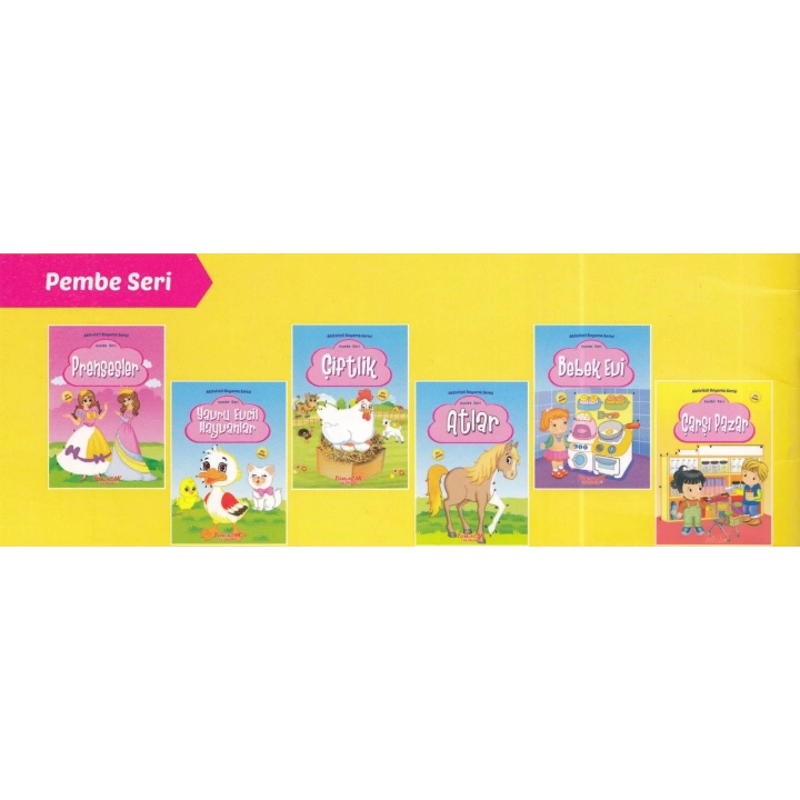 Aktiviteli Boyama Serisi - Pembe (6 Kitap)