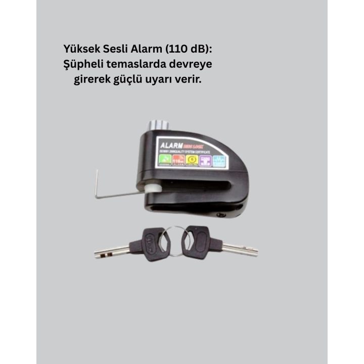 Alarm Disk Fren Kilidi Paslanmaz Çelik Motosiklet Scooter Bisiklet