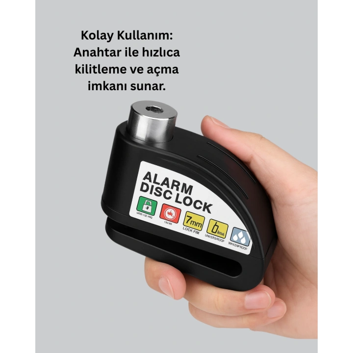 Alarm Sensörlü Disk Kilidi Motosiklet Scooter Bisiklet Güvenlik