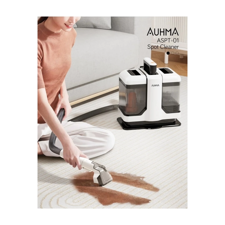 Auhma Koltuk Ve Halı Yıkama Makinesi 2 Başlıklı Leke Çıkarıcı 450 Watt Siyah