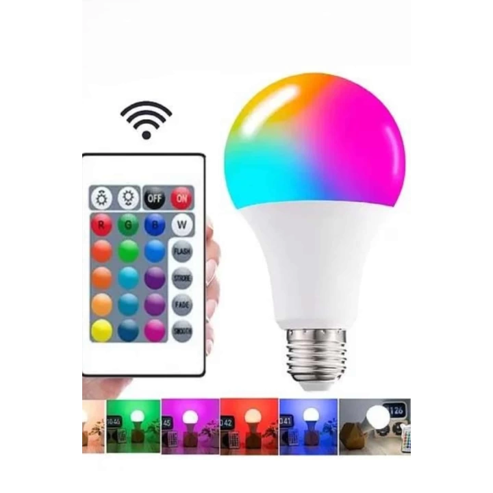 Ayarlanabilir Parlaklık RGB Led Ampul Beyaz Lamba Ve Renkli Ampul