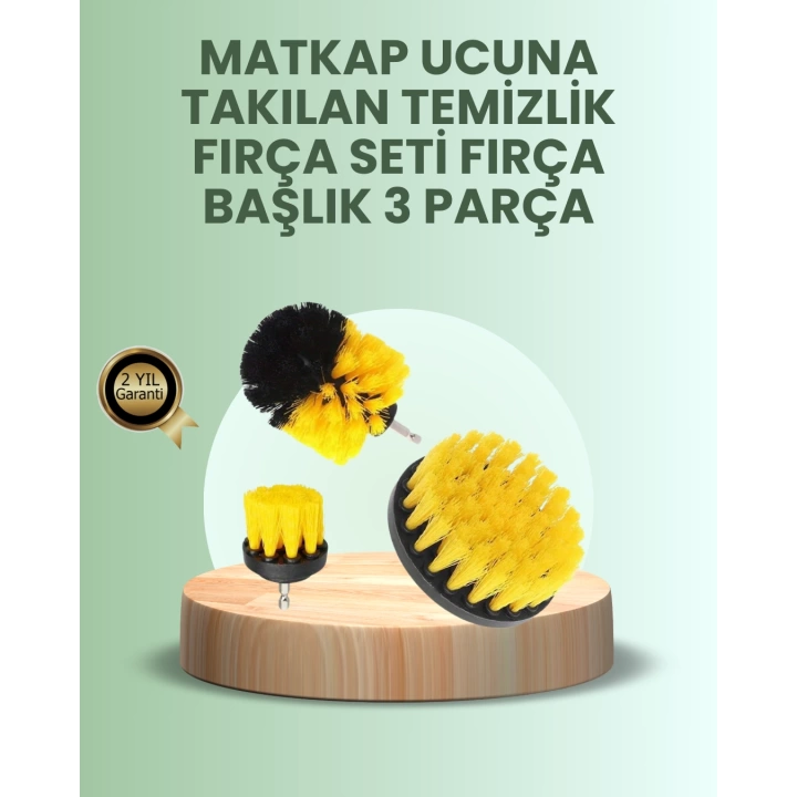 Banyo ve Mutfak İçin Matkap Ucu Temizlik Fırçası 3’lü Set