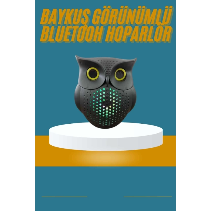 Baykuş Görünümlü Işıklı Bluetooth Speaker Bluetooth Hoparlör