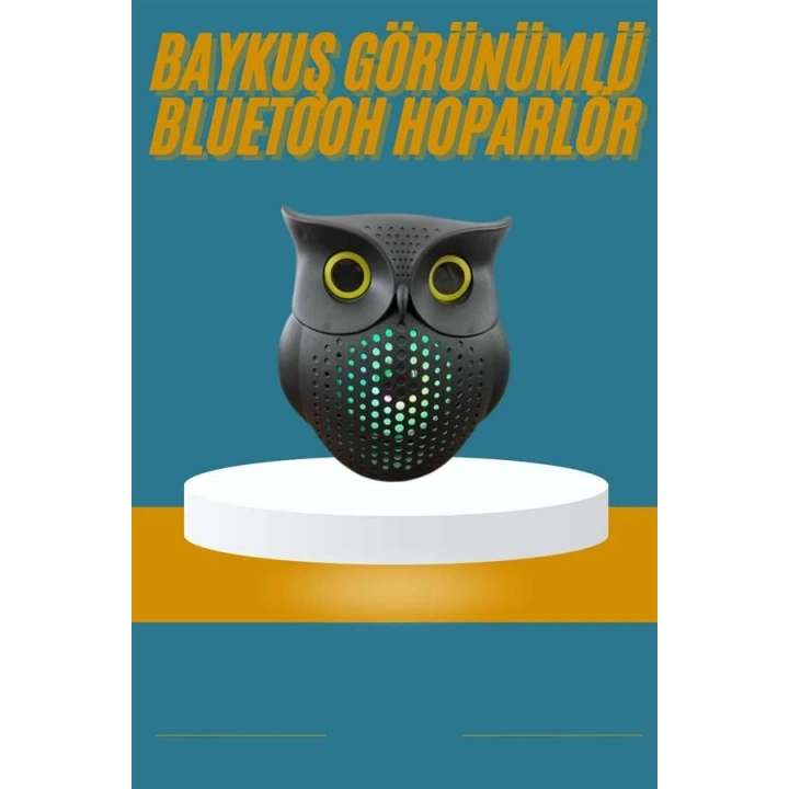 Baykuş Görünümlü Işıklı Bluetooth Speaker Bluetooth Hoparlör
