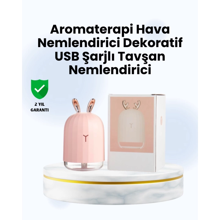 Beyaz Renk Ultrasonik Hava Nemlendirici ve Aromaterapi Difüzörü
