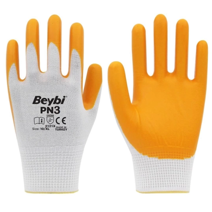 Beybi PN3 Nitril Sarı İş Eldiveni No:9 1 Çift