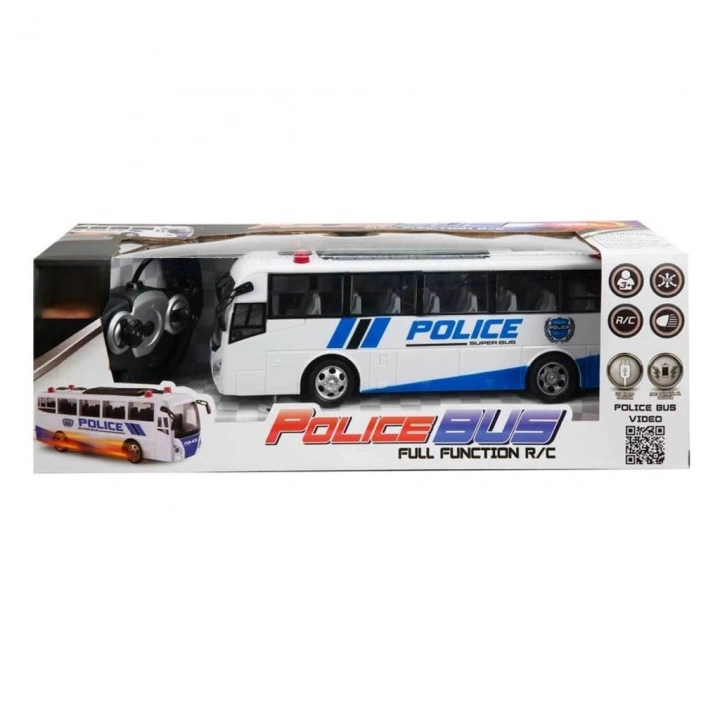 BFS 01987 Uzaktan Kumandalı Işıklı Polis Otobüsü 30 cm.
