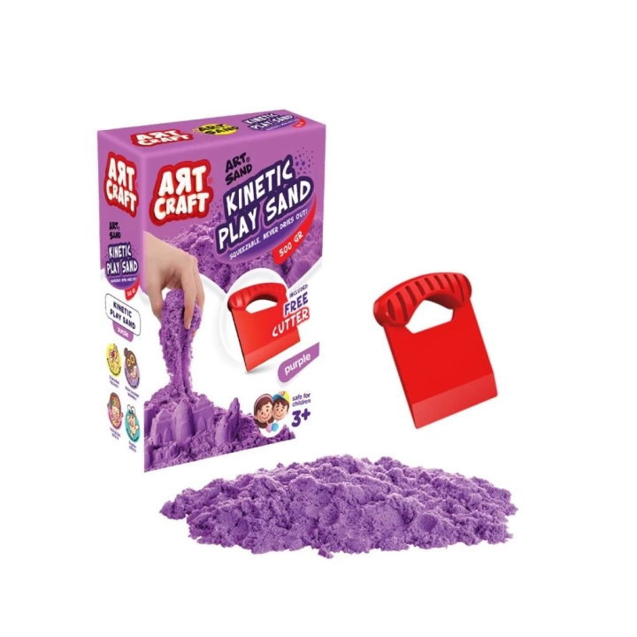 BFS  03689 Aksesuarlı Mor Kinetik Oyun Kumu 500 gr -Dede