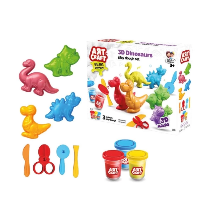 BFS   03995 Art Craft 3D Dinozorlar Hamur Set 168 Gr -Fentoys