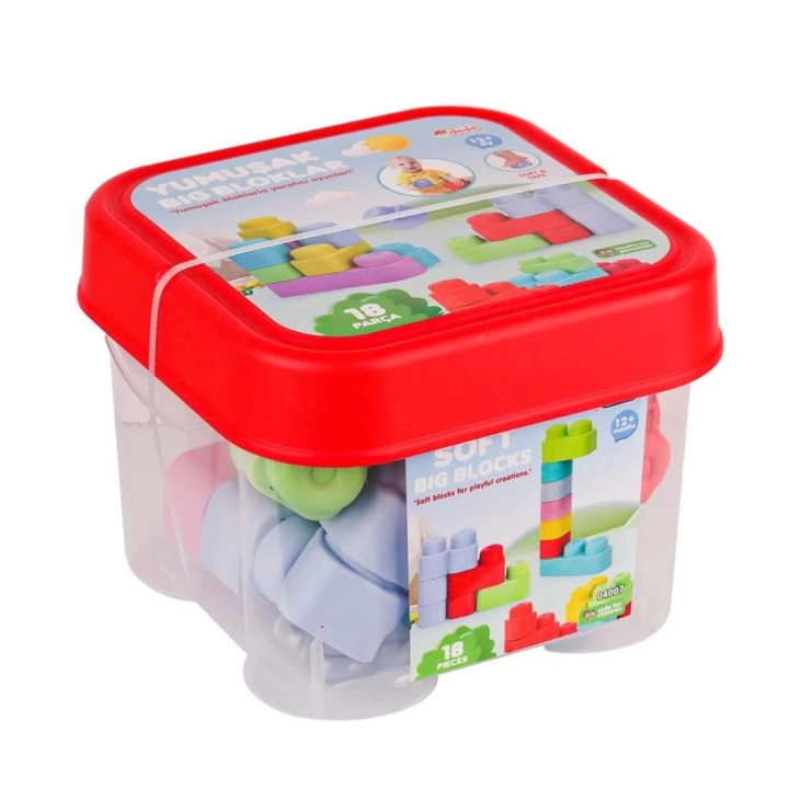 BFS   04007 Yumuşak Big Bloklar Kova 18 Parça -Dede