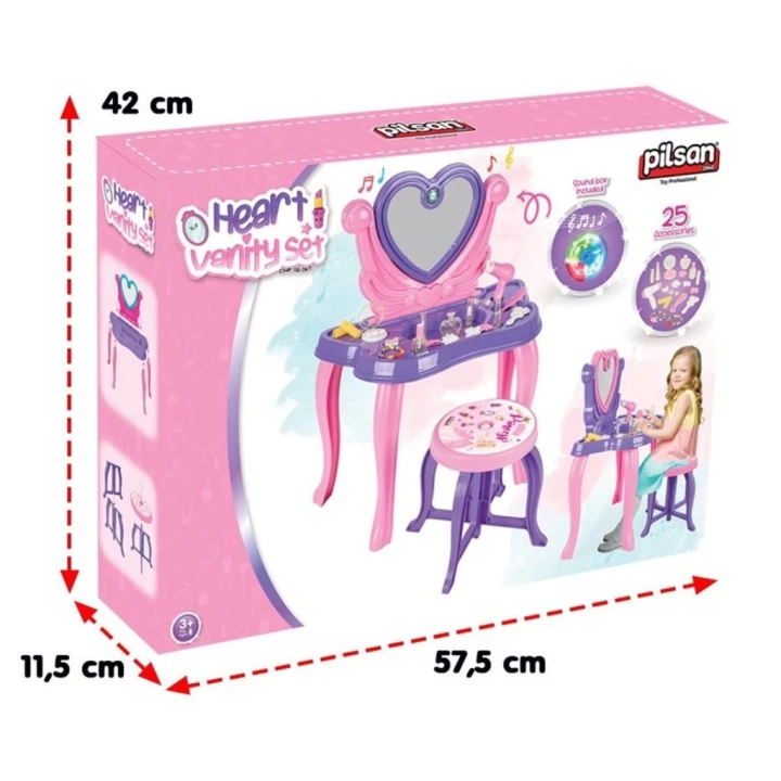 BFS   06 047 Kalp Makyaj Masası Mor - Oyuncak