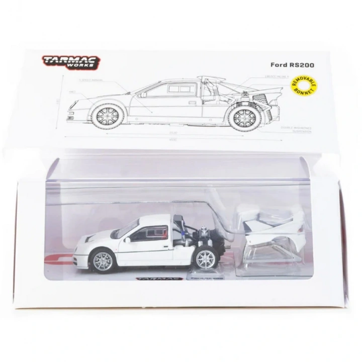 BFS 1/64 Ford RS200 White Model Araç