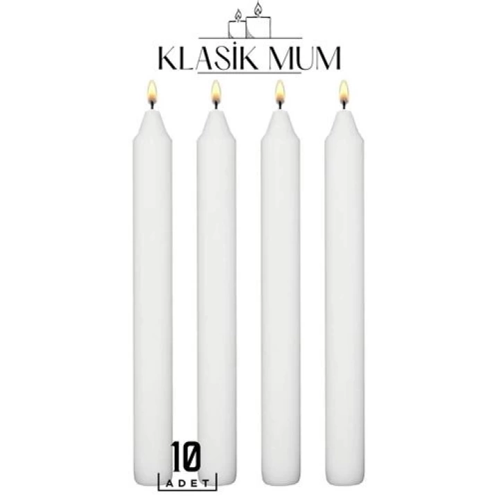 BFS 10 Adet Klasik Mum Seti