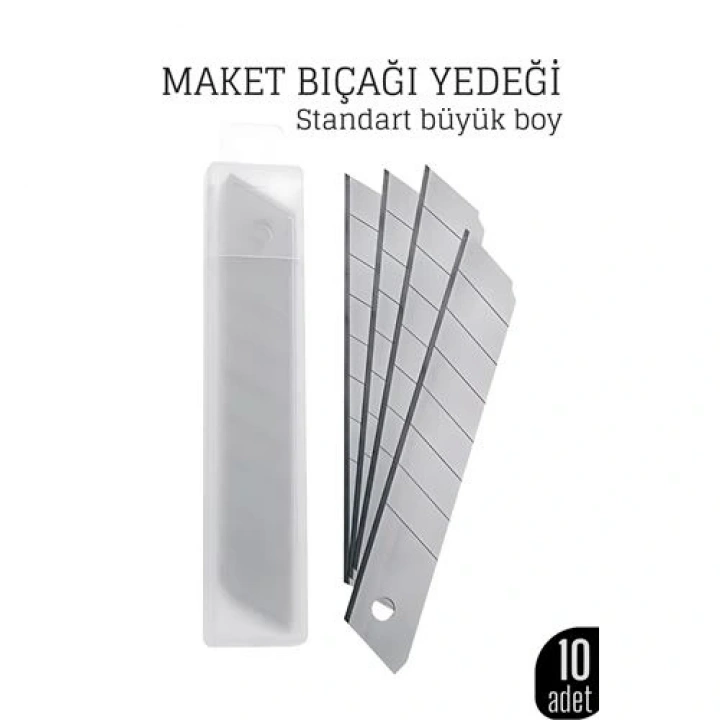 BFS 10lu Kobalt Çelik Maket Bıçağı Yedek Uç Seti – Dayanıklı ve Keskin 18 mm