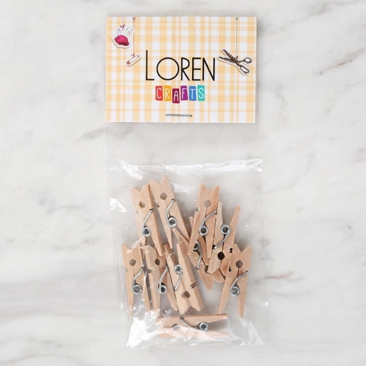 BFS  10 lu Natural Mini Ahşap Mandal