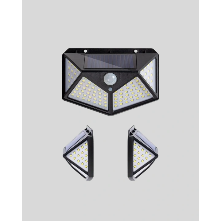 BFS 100 LED Solar Lamba Hareket Algılamalı Bahçe Duvar Dış Mekan Aydınlatma