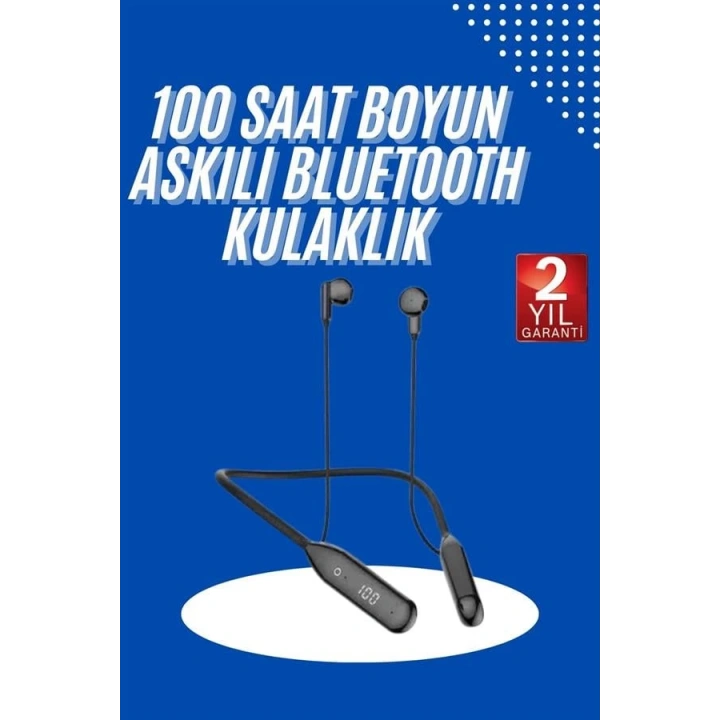 BFS 100 Saat Kablolu Boyun Askılı Dijital Göstergeli Bluetooth Kulaklık