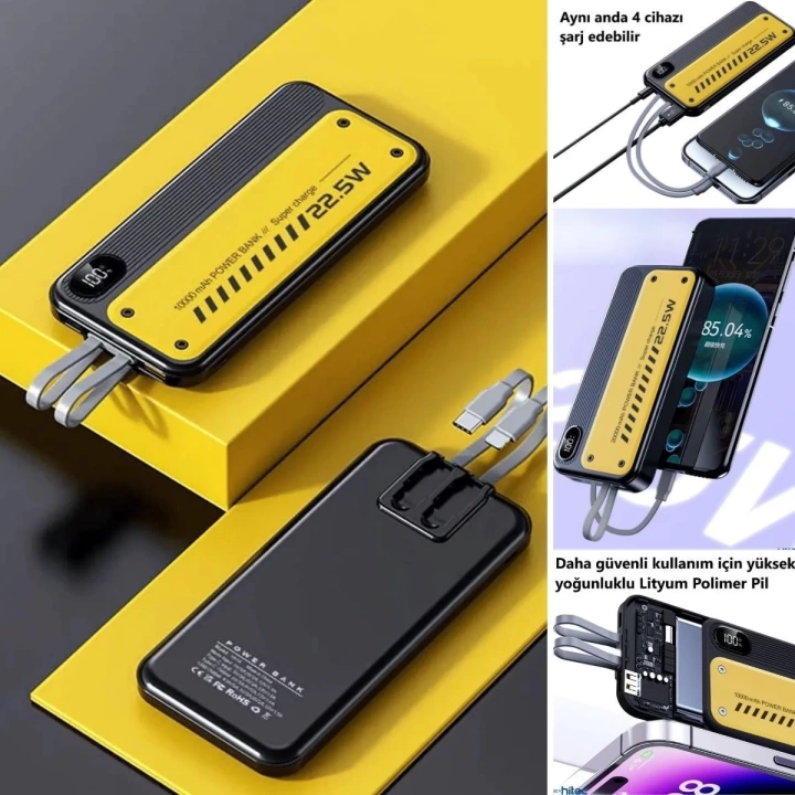 BFS  10000 mAh Hızlı Şarj Özellikli Aynı Anda 4 Cihazı Şarj Edebilen Powerbank