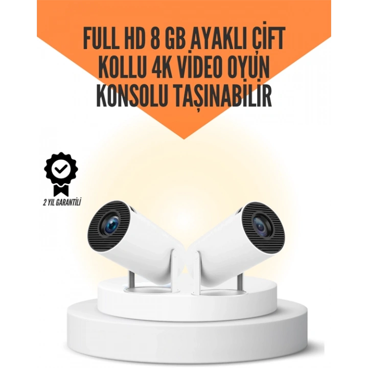 BFS 10.000 Oyun Destekli, Çift Kollu 4K Projeksiyon – HDMI, USB, AUX, Ethernet Yok