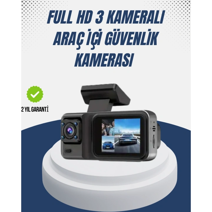 BFS 1080P Üç Kameralı Araç Kamerası Wi-Fi Destekli Park Modu ve G-Sensörlü
