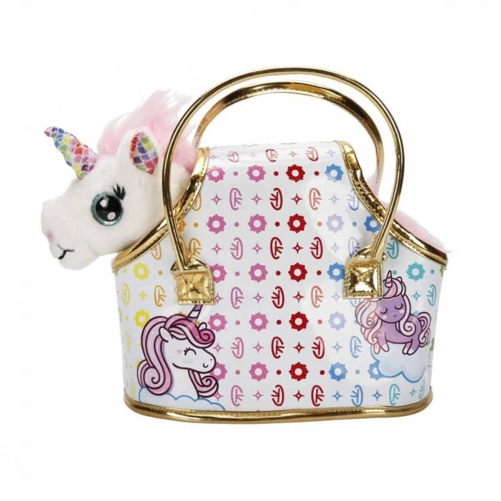 BFS   10873 Cutekins Taşıma Çantalı Peluş Unicorn Lou Lou -Sunman