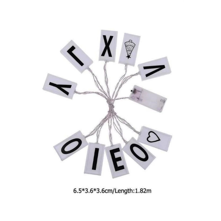 BFS  10lu Lightbox Işıklı Harf Mesaj Panosu Dekoratif  Harf Işık Zinciri