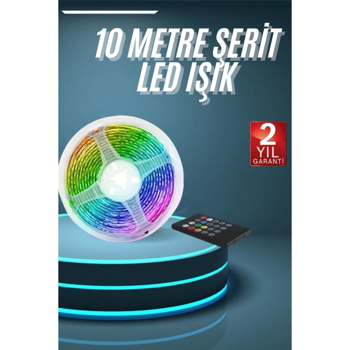 BFS 10M Şerit Led İç Mekan Renkli Rgb Şerit Led Kumandalı