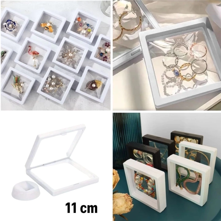 BFS  11x11cm Standlı 3D Takı Ziynet Hatıra Koleksiyon Saklama Kutusu Şeffaf Film Çerçevesi
