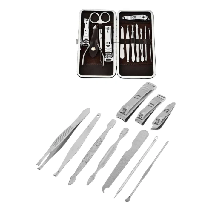 BFS 12 Parça Manikür Pedikür Seti Tırnak Bakımı Nasır Temizleme El Ayak Bakımı