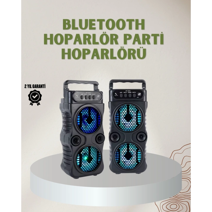 BFS 1200 mAh Şarjlı LED Işıklı Bluetooth Hoparlör – FM Radyolu, Hafıza Kart Destekli