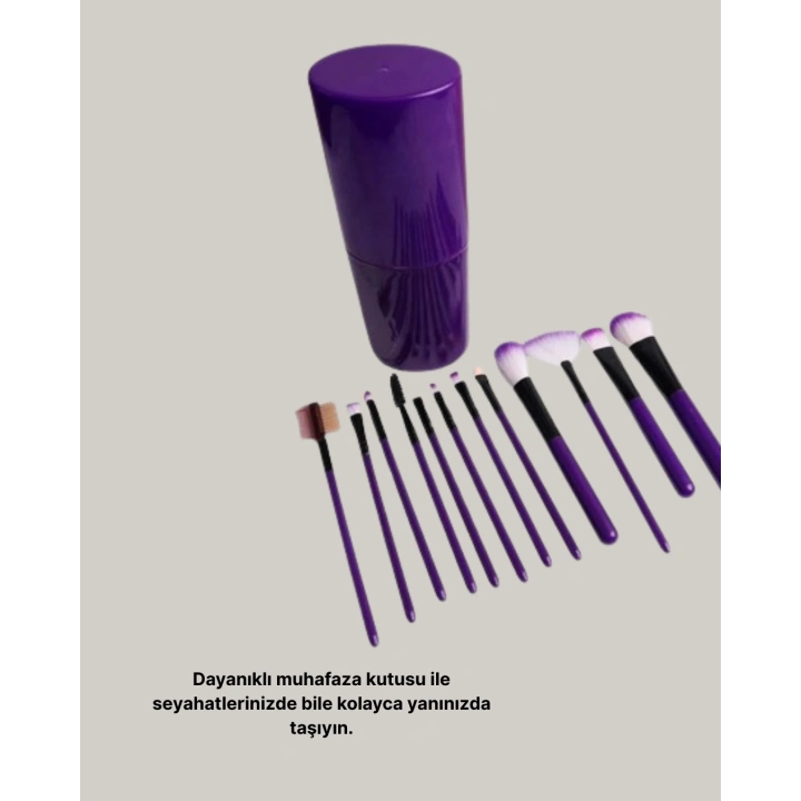 BFS 12’li Profesyonel Makyaj Fırça Seti Ultra Yumuşak Sentetik Kıllı