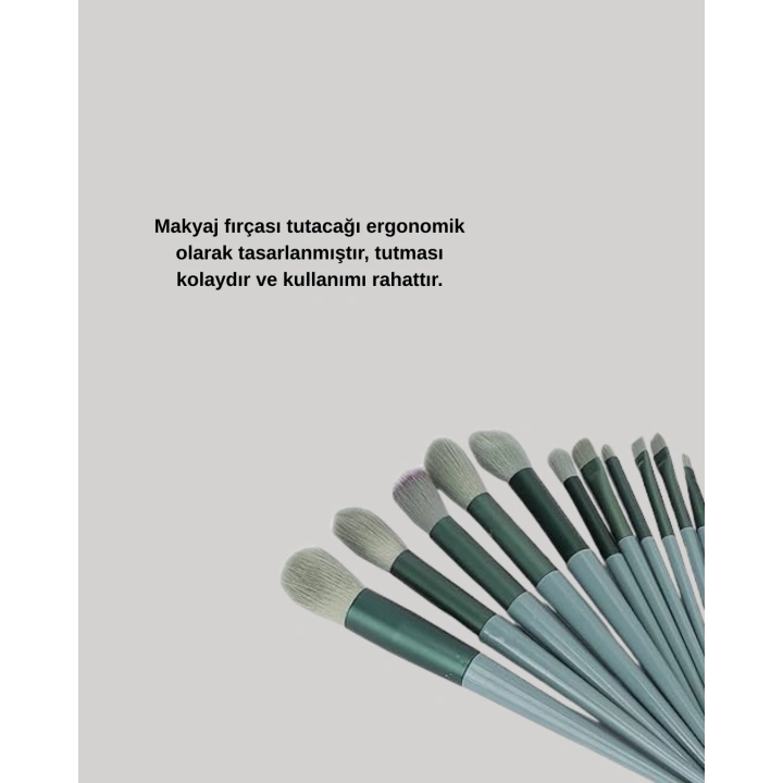 BFS 13lü Fiber Kıllı Yumuşak Makyaj Fırçası Seti Taşınabilir ve Ergonomik Tasarım