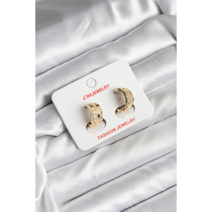 BFS 14K Gold Renk Kaplama CM Kadın Küpe