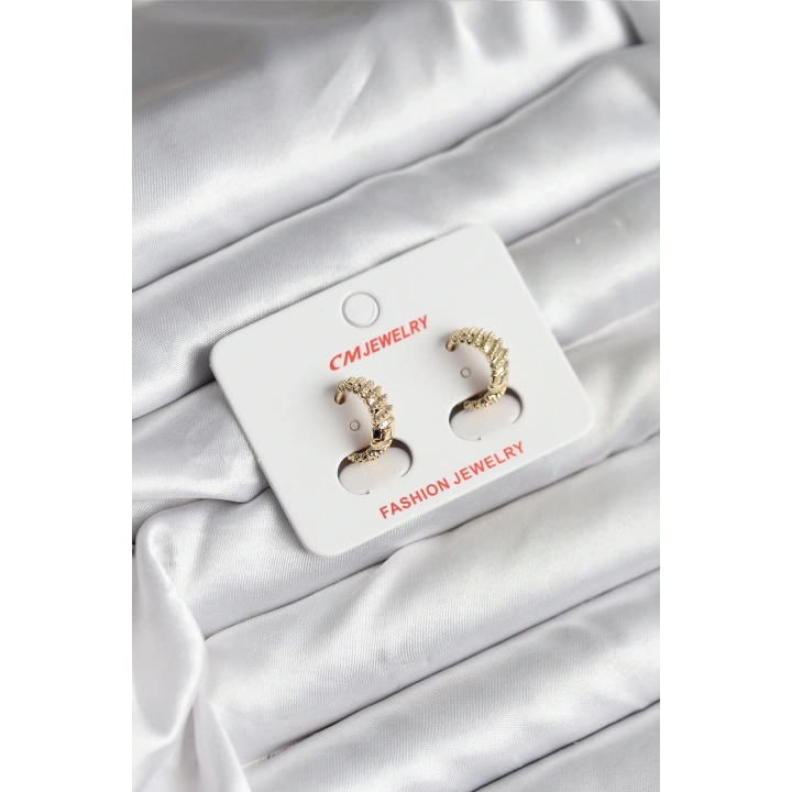 BFS 14K Gold Renk Kaplama CM Kadın Küpe