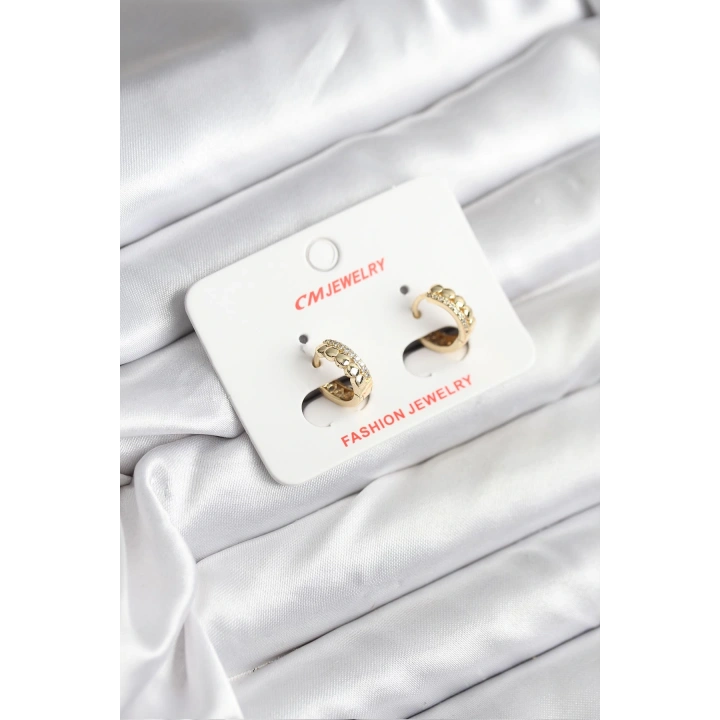 BFS 14K Gold Renk Kaplama CM Kadın Küpe