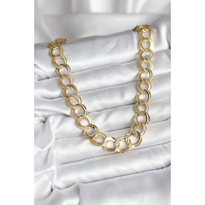 BFS 14K Gold Renk Kaplama Samanyolu Model CM Kadın Kolye