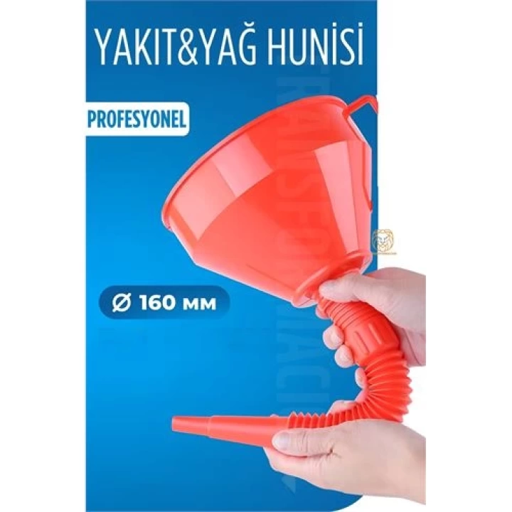 BFS  16 Cm Çap Büyük Huni Süzgeçli Yakıt Yağ Hunisi Jeneratör Hunisi