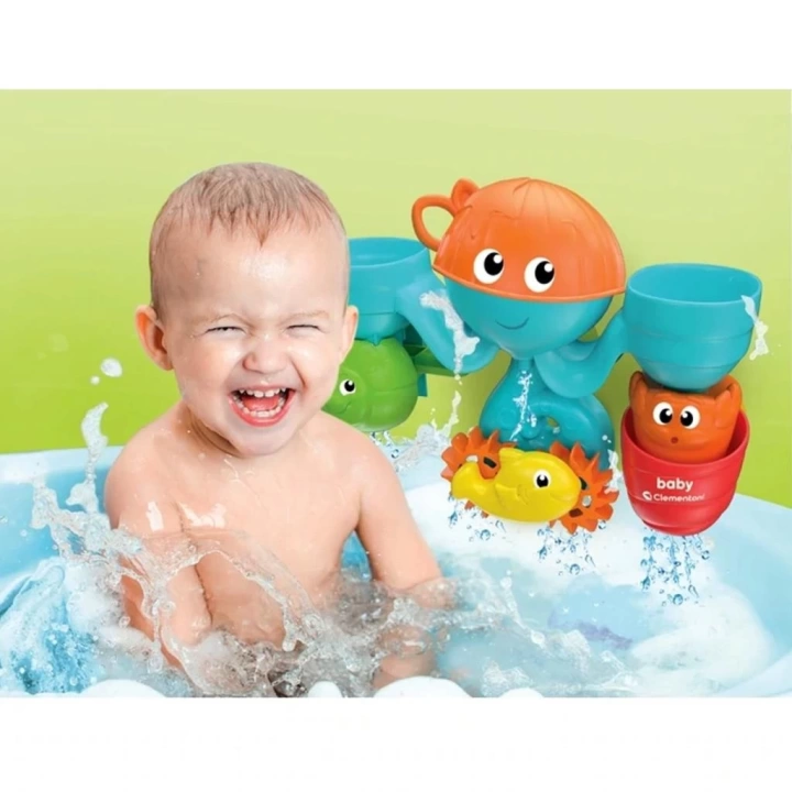 BFS  17458 Eğlenceli Arkadaşlar Su Parkı Banyo Oyuncağı, Baby Clementoni, +6 ay