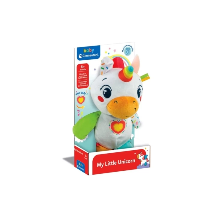 BFS  17846 Baby Clementoni - Tek Boynuzlu At Peluş Oyuncak