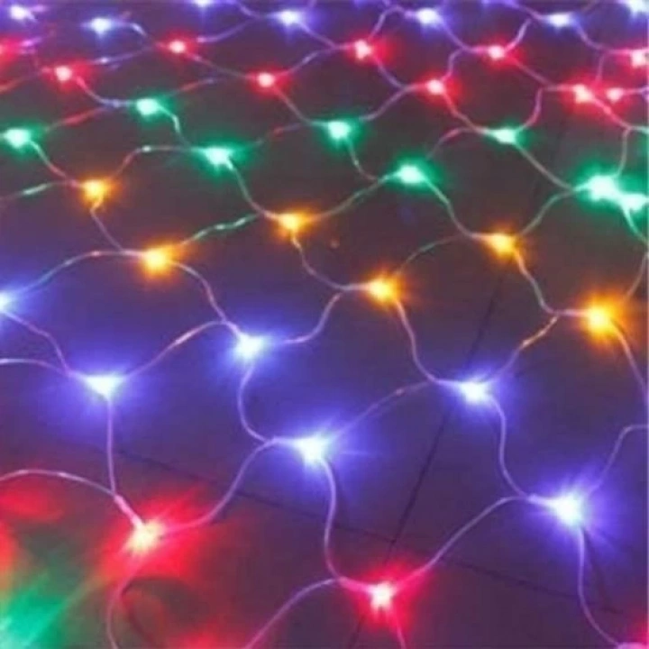BFS  1x2 Metre Dekoratif File Ağ Perde 192 LED 8 Animasyonlu Farklı Işık Modu RGB Fişli