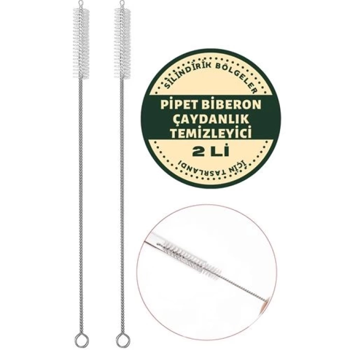 BFS 2 Adet Pipet Emzik Çaydanlık Temizleyici Fırça