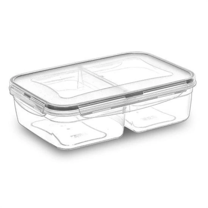 BFS  2 Bölmeli 1+1 Litre Kilitli Kapaklı Erzak Saklama Kabı LC-525